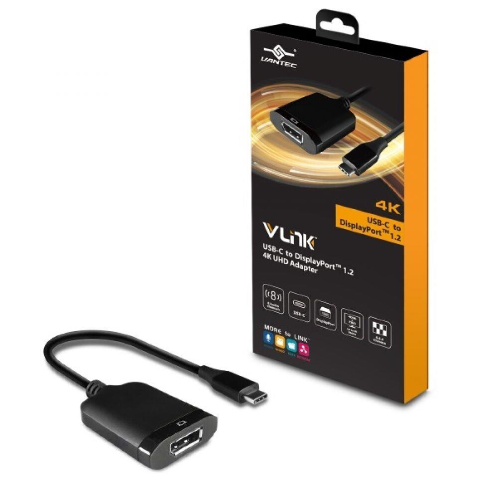 Vantec VLink USB-C to DisplayPort 1.2 4K/60Hz Active Adapter