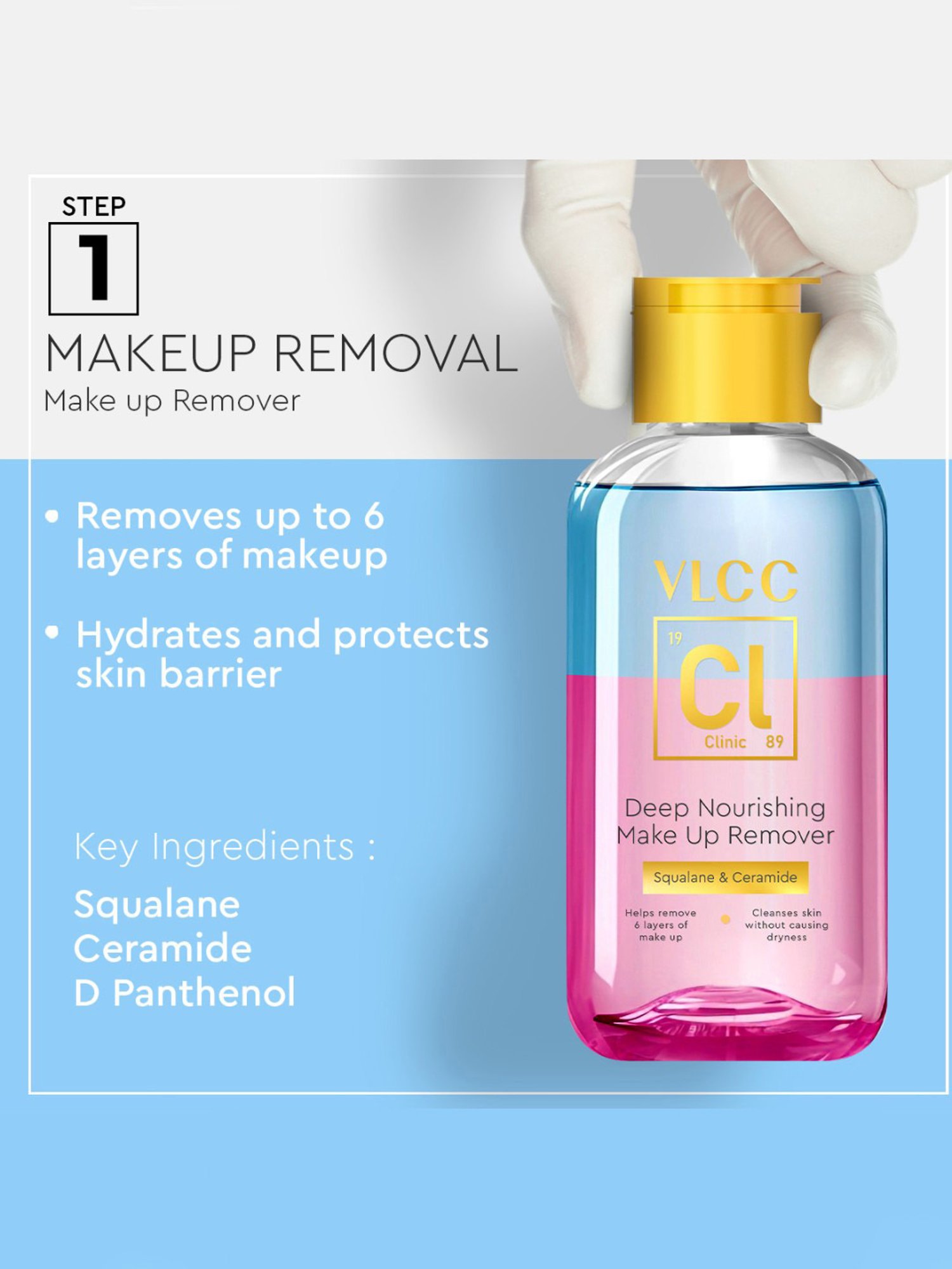 VLCC Clinic Skin Clarifying De-Tan Face Wash & Deep Nourishing Make Up Remover Combo