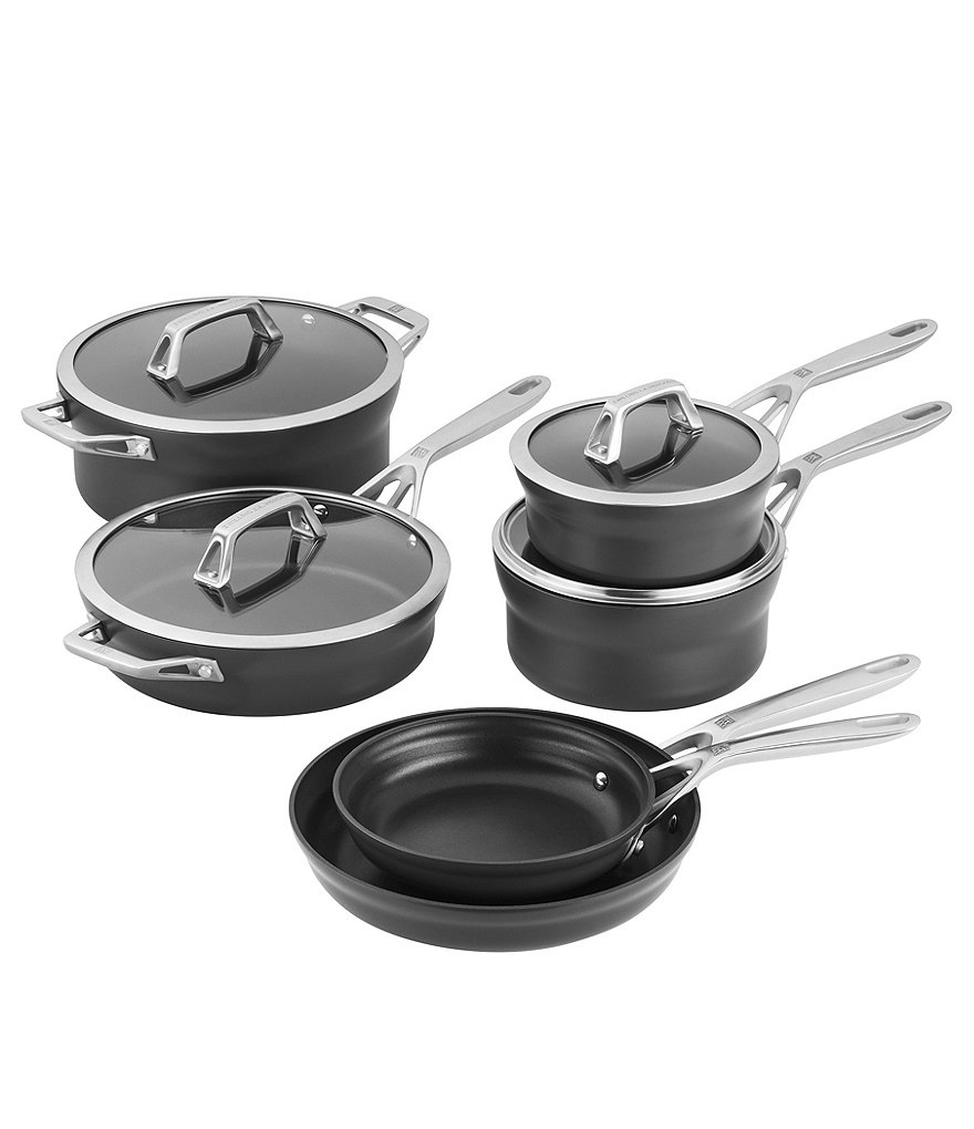 Zwilling Motion Hard Anodized Collection 10-Piece Nonstick Cookware Set