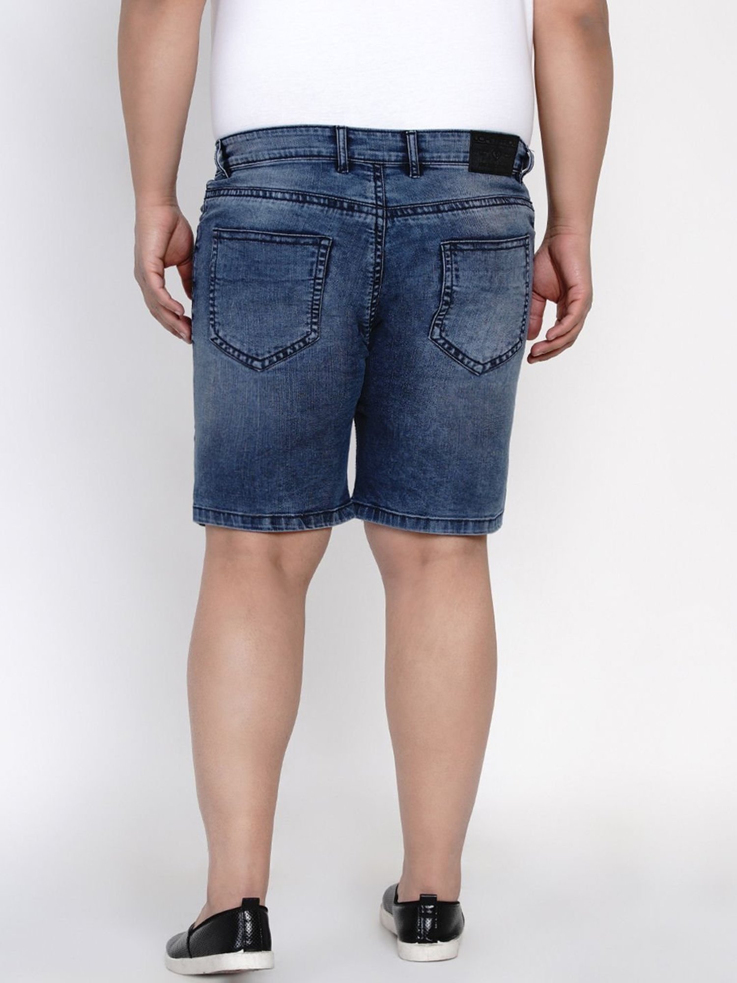 John Pride Blue Cotton Plus Size Shorts