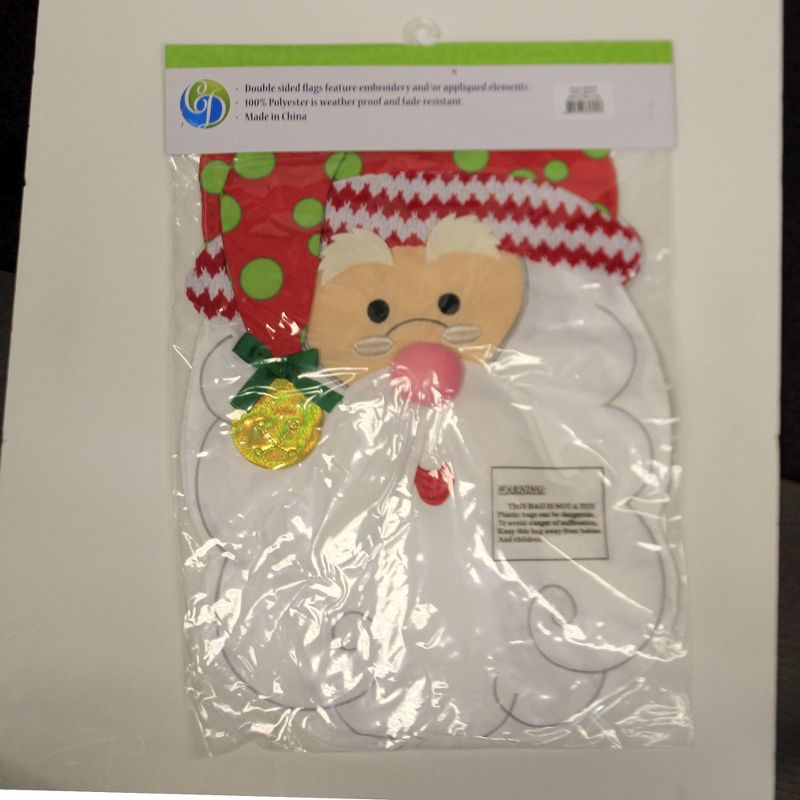 Home & Garden 18.0" Santa Applique Flag Double Sided Custom Decor  -  Flags