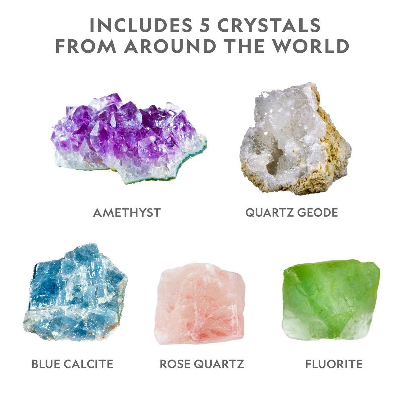 NATIONAL GEOGRAPHIC Mega Crystal Growing Lab, Grow 8 Vibrant Colored Crystals, Includes 5 Real Gemstone Specimens, Light-Up Display Stand & Guidebook