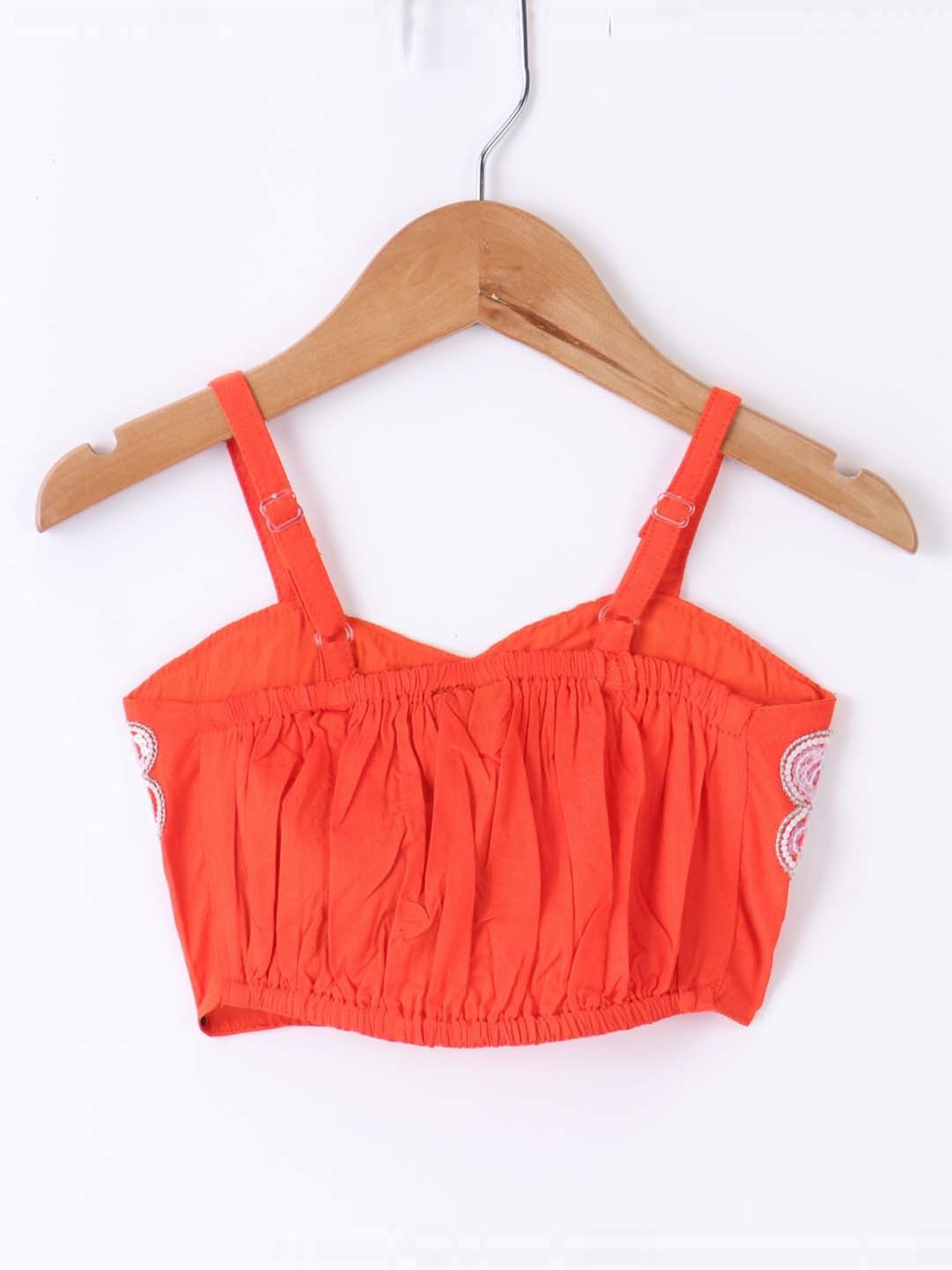 TWISHA Kids Orange & Blue Embroidered Top Set