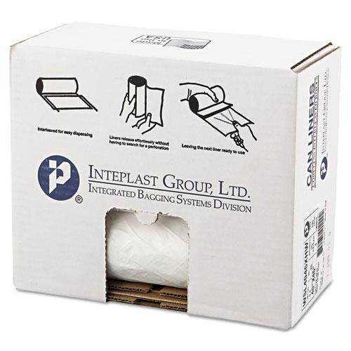Inteplast Group SL4046XHW Low-Density Can Liner, 40 x 46, 45gal, .8mil, White, 25/Roll, 4 Rolls/Carton, 1 Carton