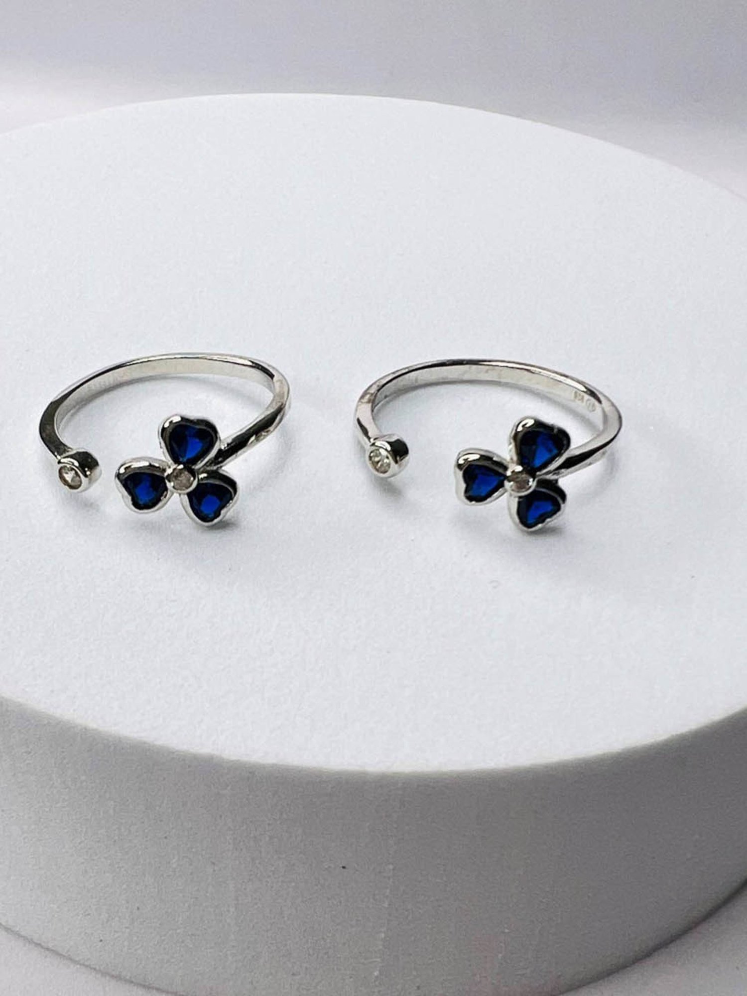 Arte Jewels 925 Sterling Silver Toe Rings (Pair of 2)