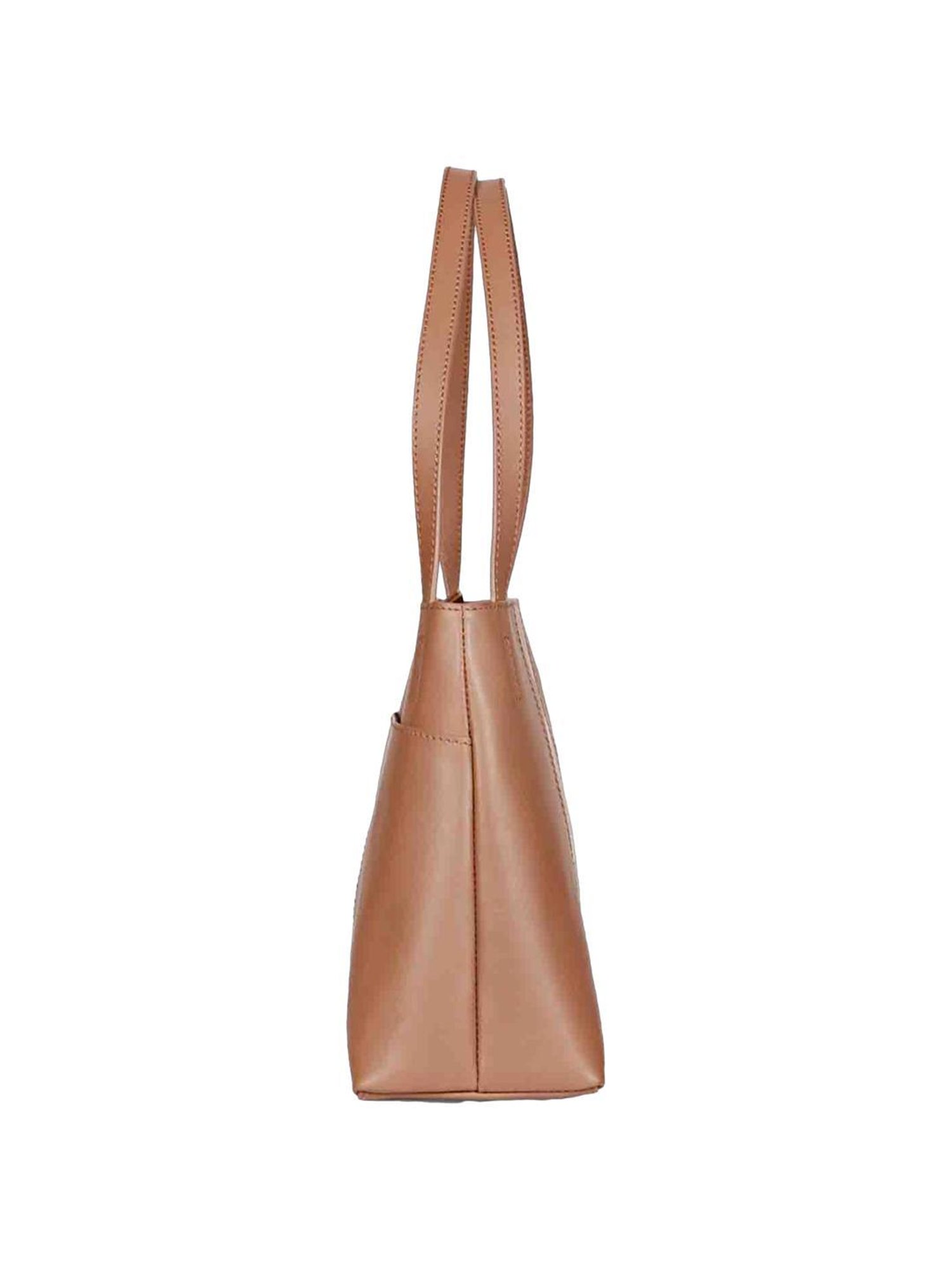 Favore Tan Solid Medium Handbag