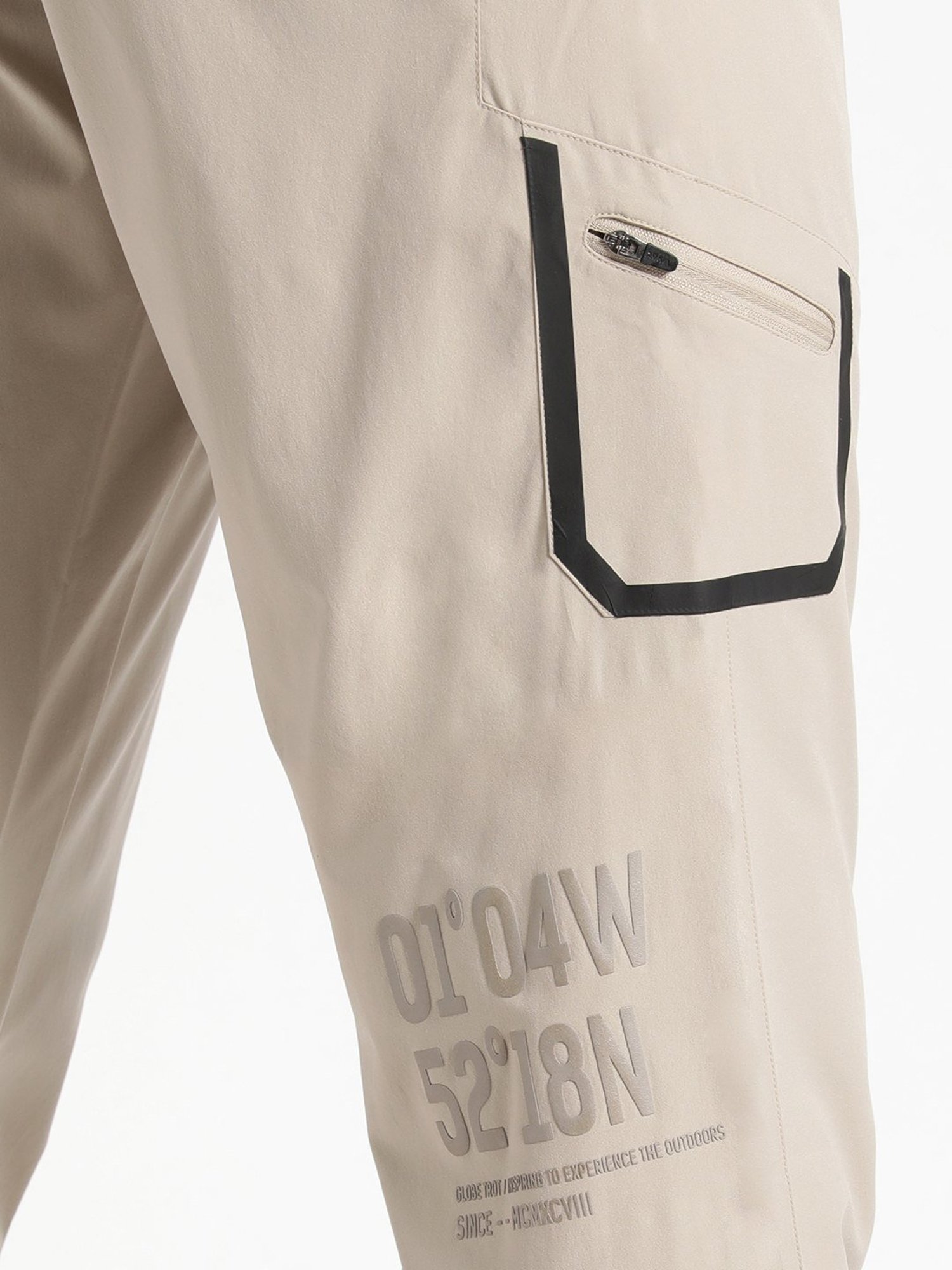 Wildcraft Khaki Regular Fit Printed Trackpants