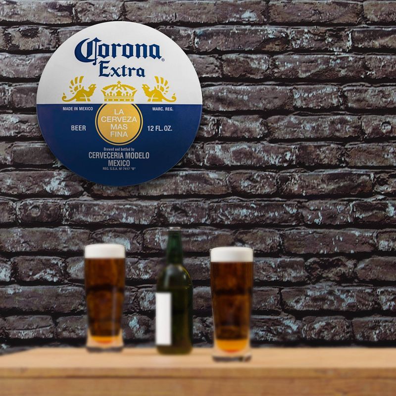 Corona Extra Dome Shaped Metal Sign Wall Decor White/Dark Blue - Crystal Art Gallery