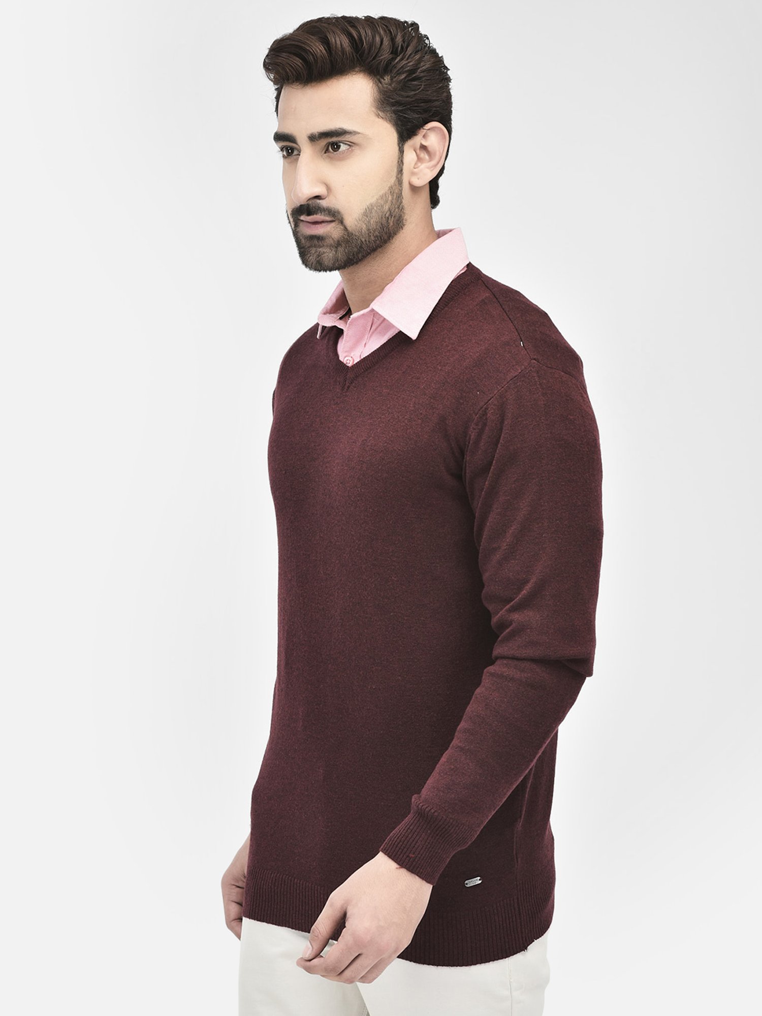 Crimsoune Club Wine Regular Fit Cotton Sweater
