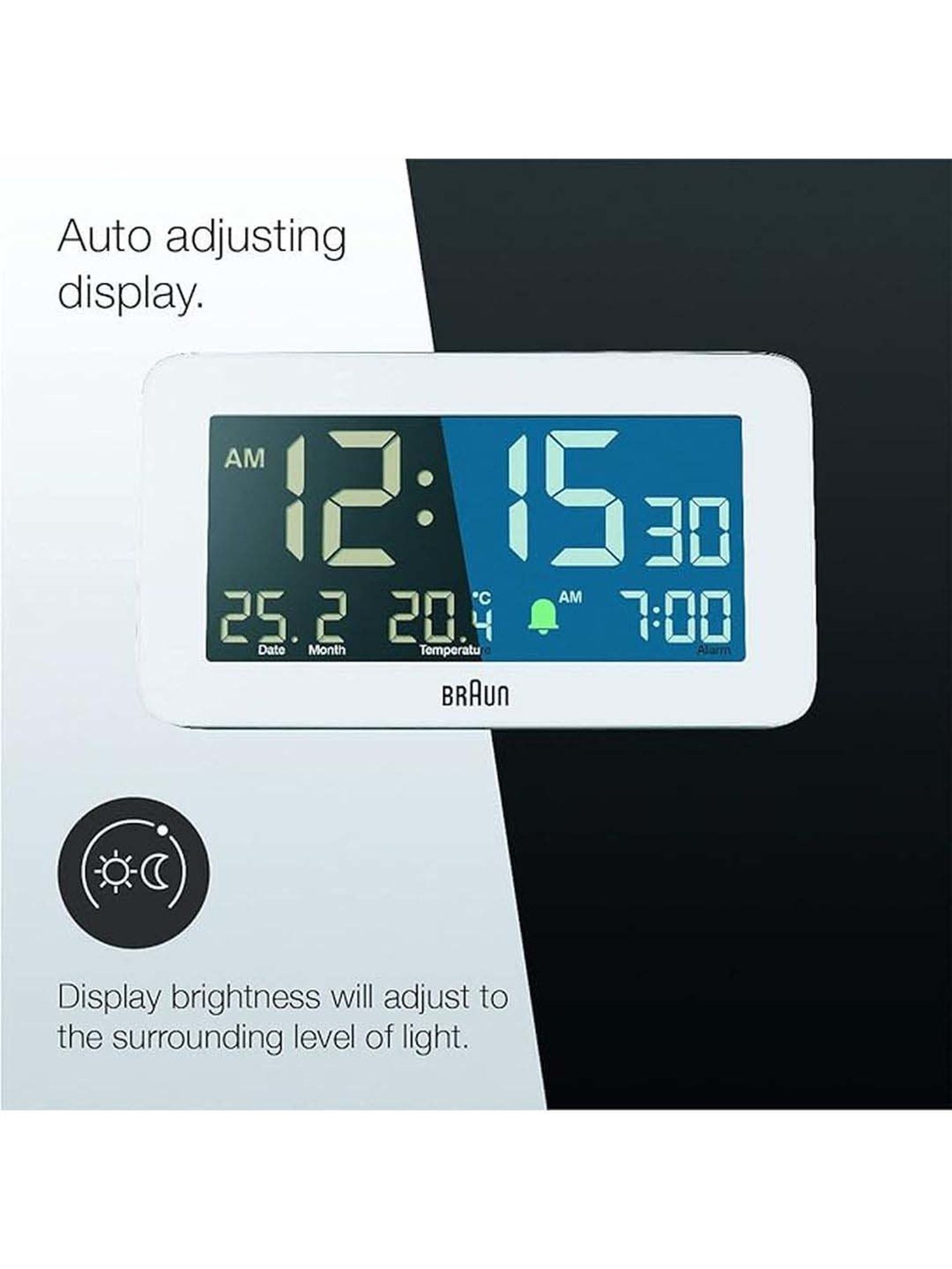 Braun White Digital Alarm Clock