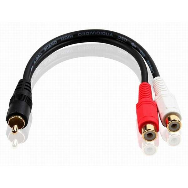 Topwin 1 Male to 2 Female RCA audio/Video Y Splitter Cable Adapter