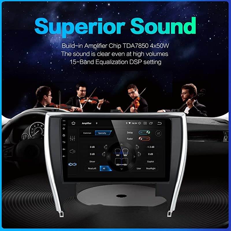 10 inch Large Screen Single Din Android 10.0 Car Stereo for Toyota Camry 2015 2016 2017 Radio with GPS Navigation 4G Ram 64G ROM Built in DSP Dash Kit GPS Meomery Card