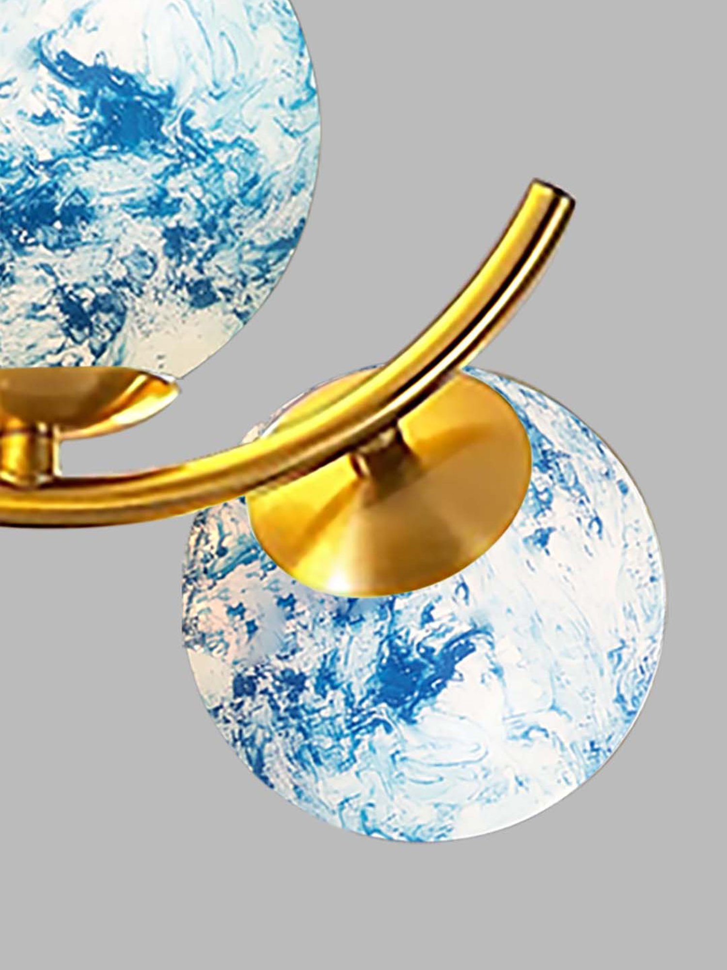 Homesake Turquoise & Gold Metal Modern 3 Globe Chandelier Hanging Light