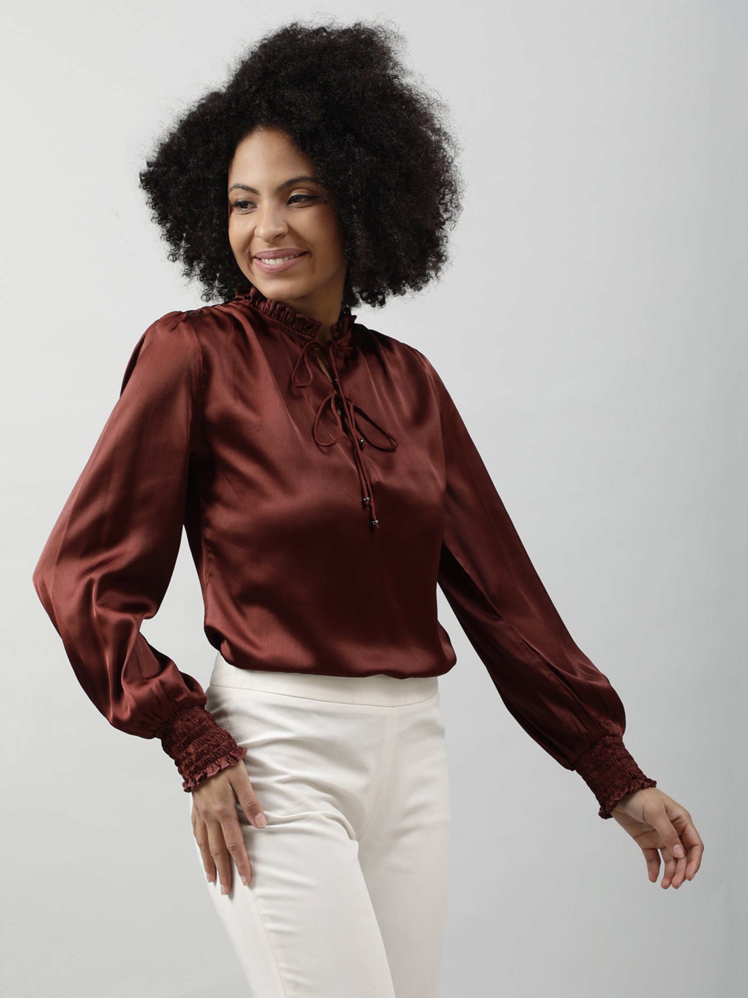 PURYS Brown Relaxed Fit Top