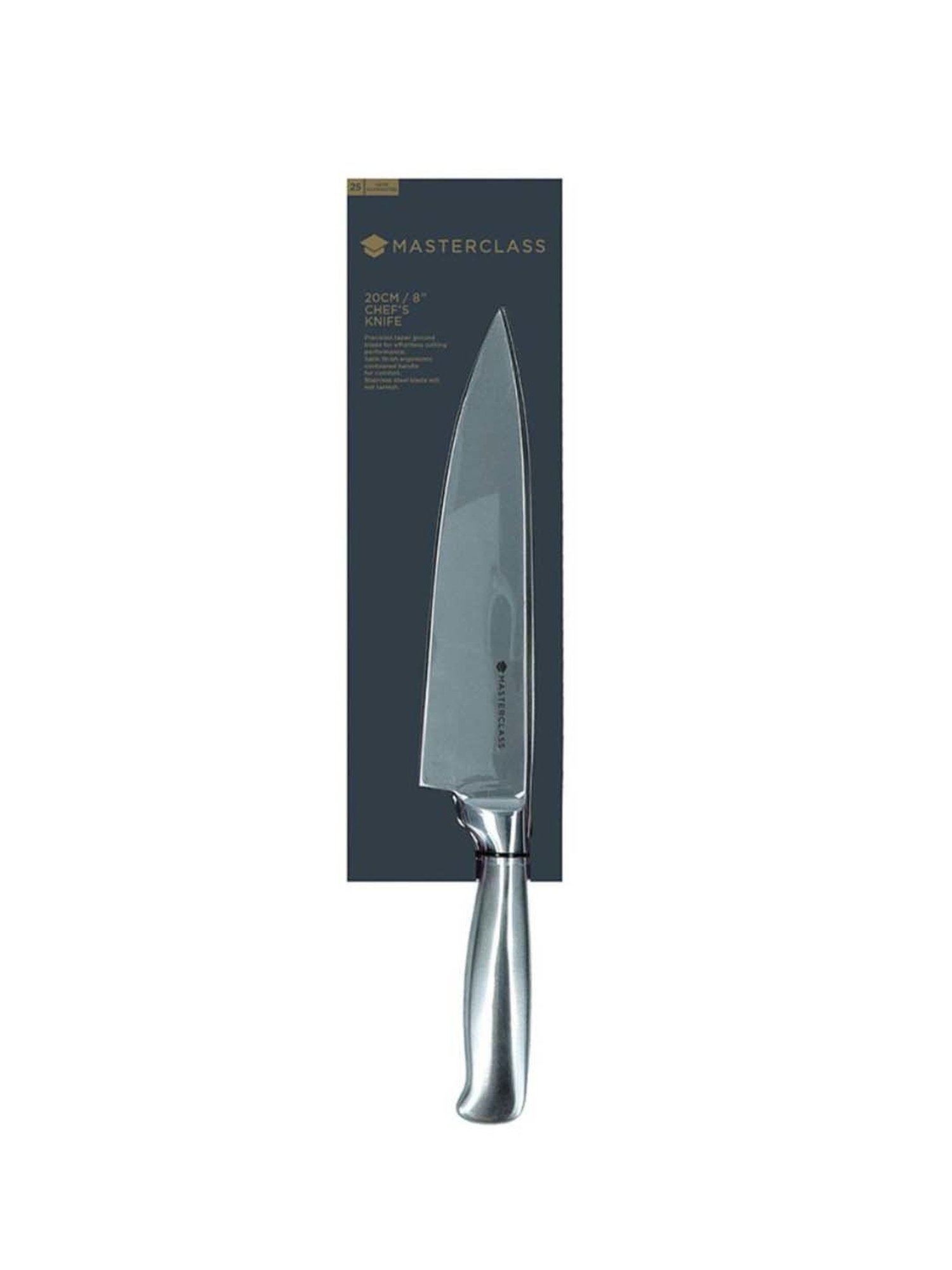 MasterClass Silver Medium Stainless Steel Acero Chef's Knife - 20 cm