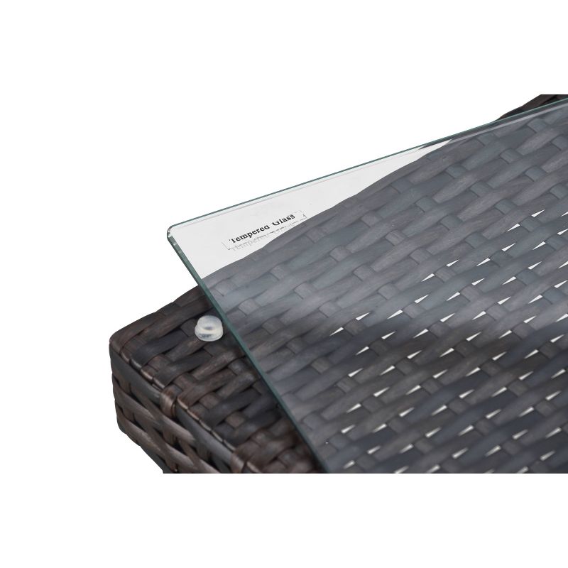 Tahoe Outdoor Side Table  - Brown Wicker - Serta