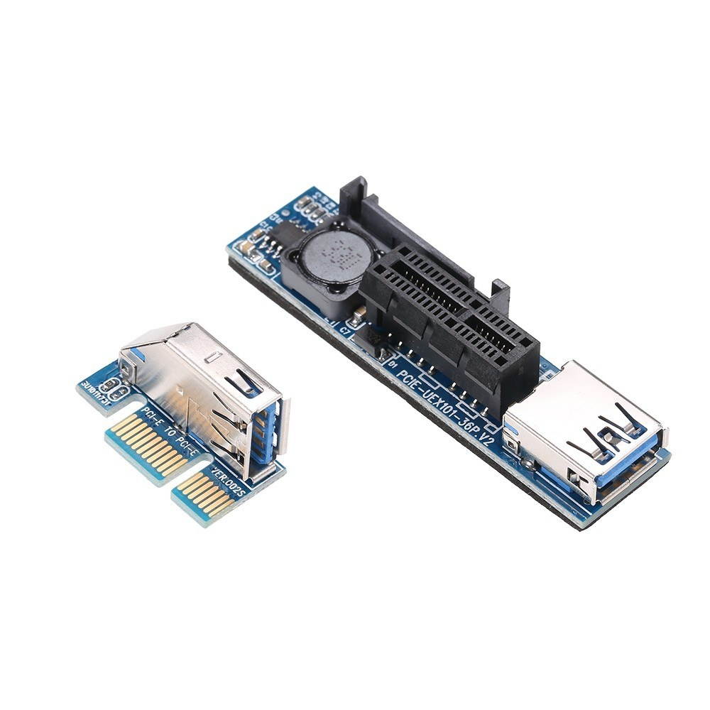 Mini PCI-E 1X Extension Cable Powered Riser Adapter