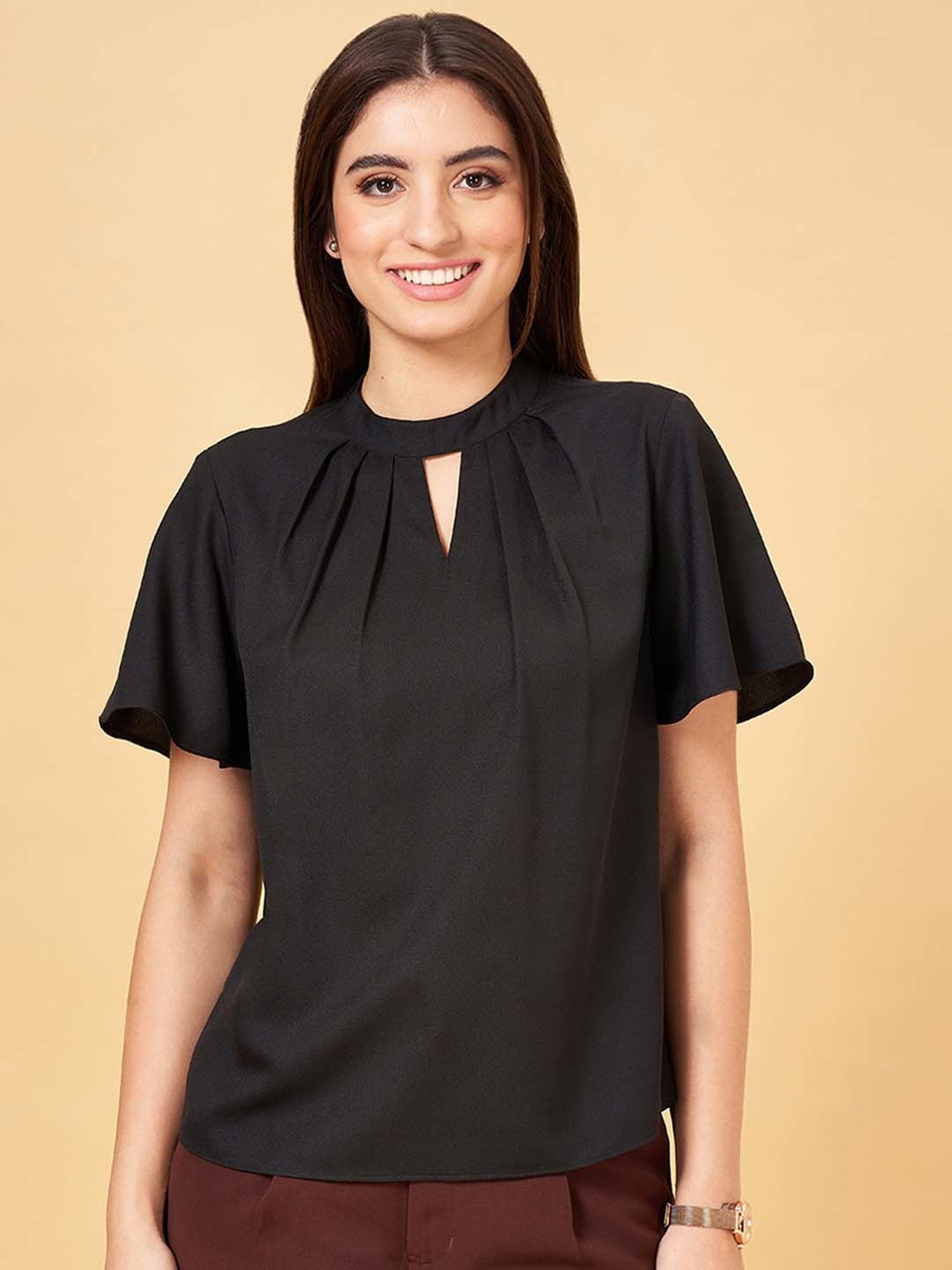 Annabelle by Pantaloons Black Regular Fit Top