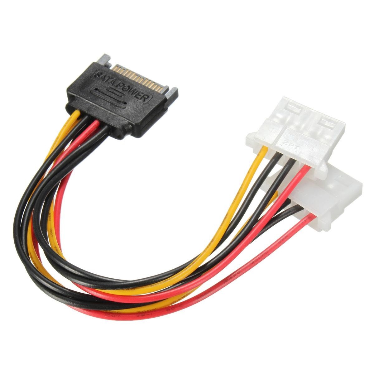 Cable Power Adapter SATA 15pin> 2x 4pin Molex connector -