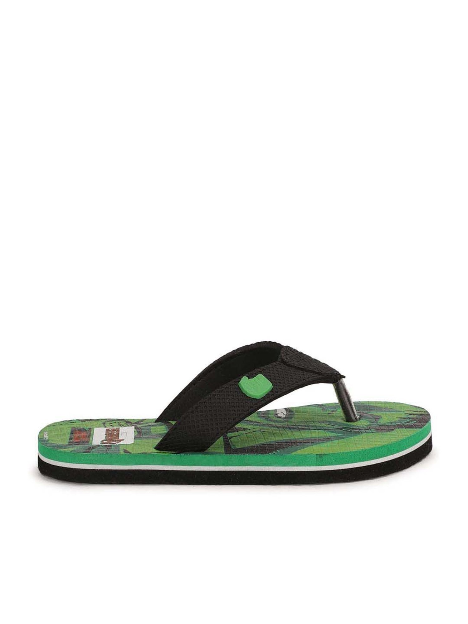 Disney by Bata Kids Black & Green Flip Flops