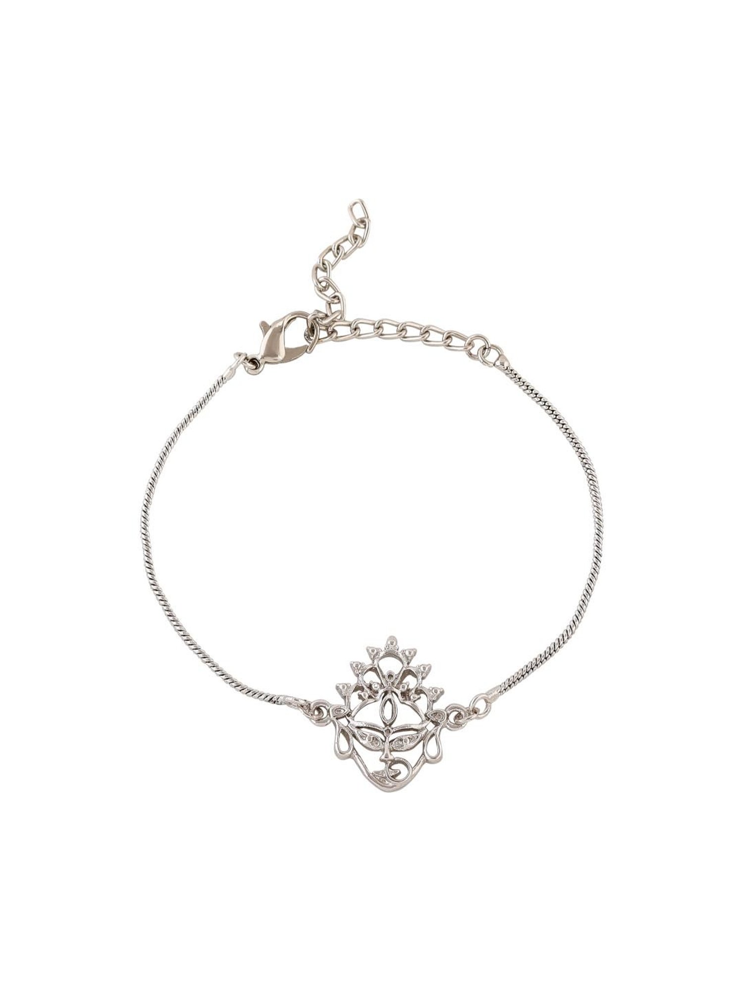 Estele Rhodium-Plated Blessings Of Durga Bracelet for Women