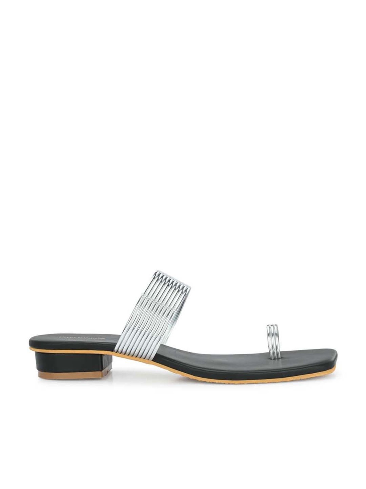 Clog London Women's Silver Toe Ring Sandals