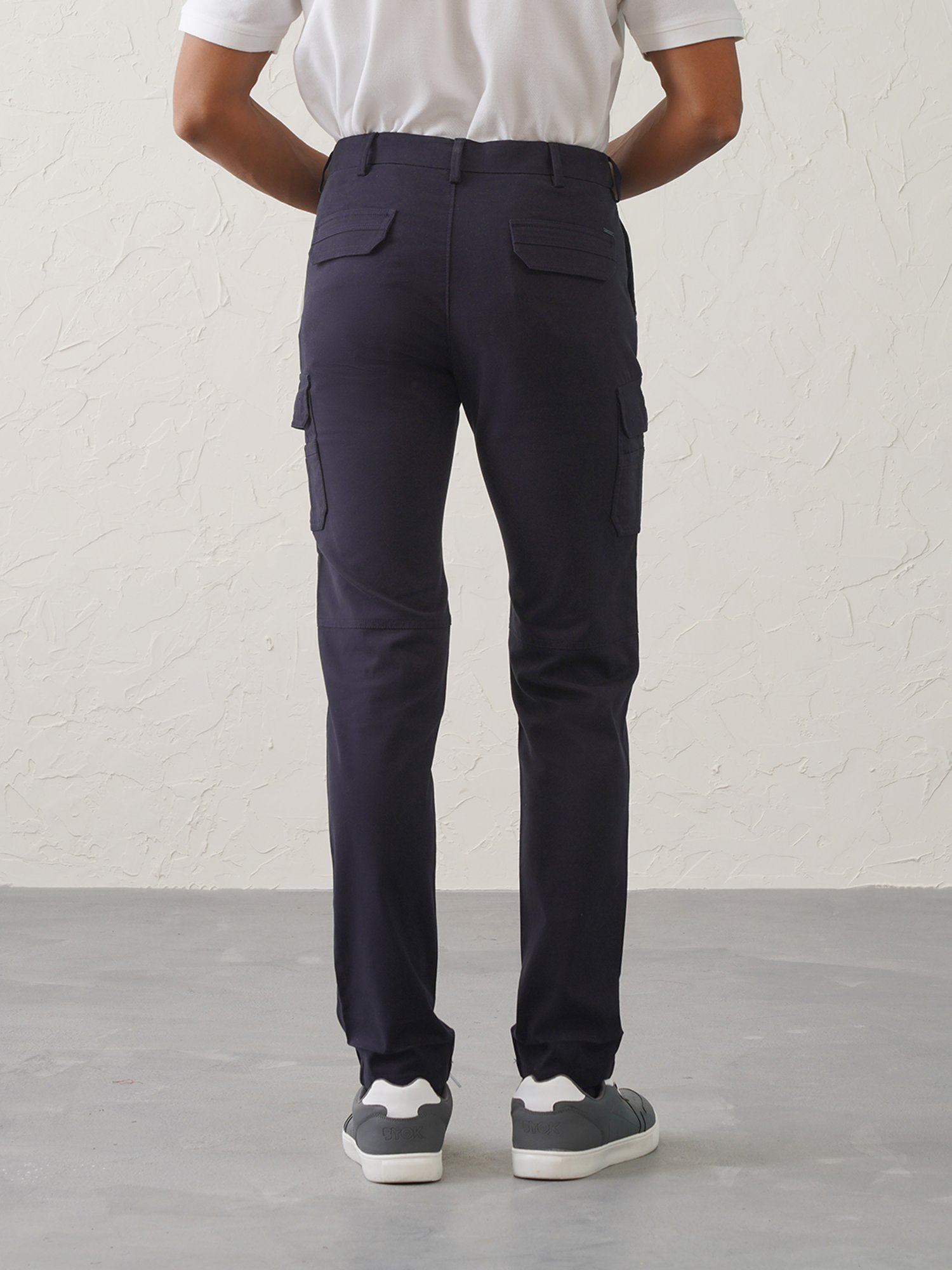 MinusOne Navy Regular Fit Cargos