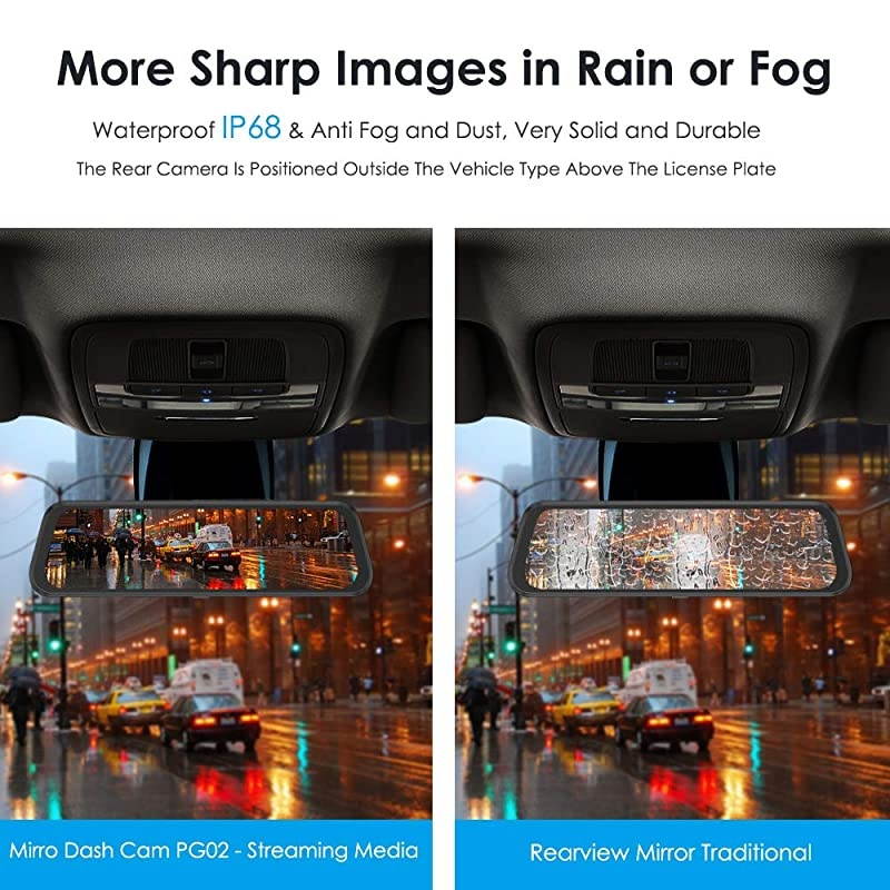 Dash Cam for Car 10quot Touch Screen 1080P HD 170 &deg;Wide Angle Front and Rear Car Camera with WDR Night Vision GSensor Lane Departure Warning SystemParking Assistance