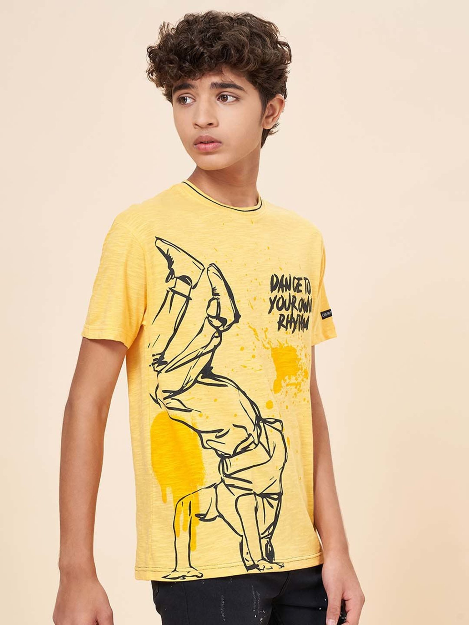 Coolsters by Pantaloons Kids Yellow Cotton Printed T-Shirt