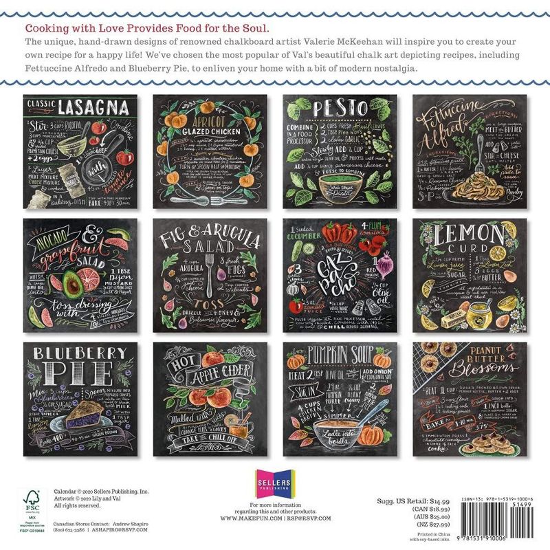 Sellers Publishing 2021 Cooking with Love Provides Food for the Soul 16-Month Wall Calendar Lily & Val
