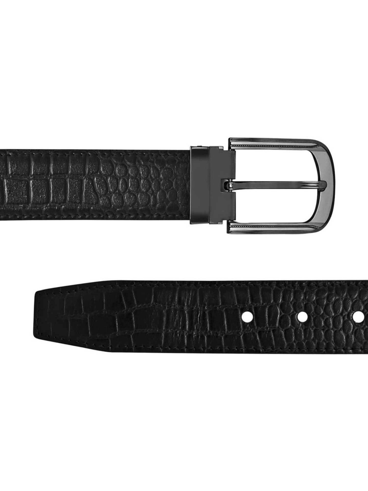 Esbeda Black Casual Leather Bi-Fold Wallet with Belt for Men