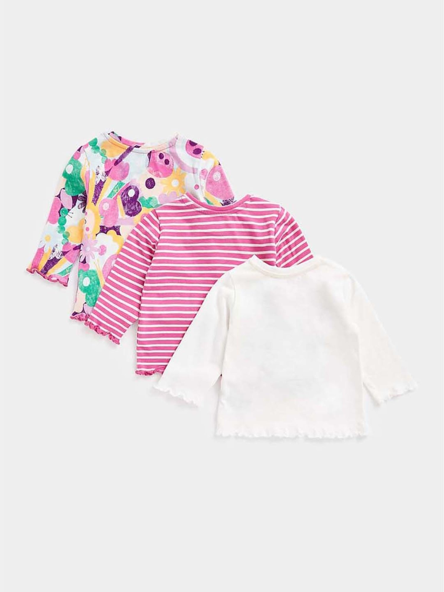 Mothercare Kids Multicolor Cotton Printed Full Sleeves T-Shirt (Pack of 3)