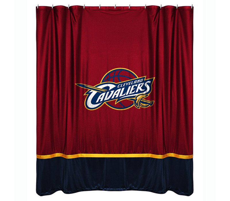 NBA Shower Curtain Basketball Team Logo Bathroom Accessory - Cleveland Cavaliers..