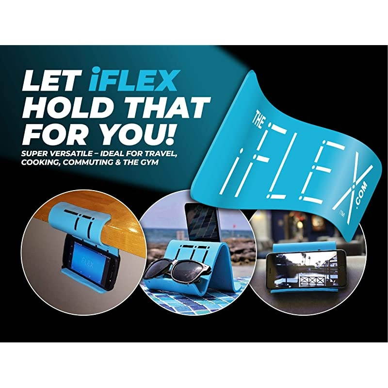 Cell Phone Stand and Tablet Stand for Air Travel, Work and Home &ndash; This Flexible Phone Holder is The Perfect iPhone Stand and Holds Any Mobile Device &ndash; Non-Slip Grip, Strong and Durable