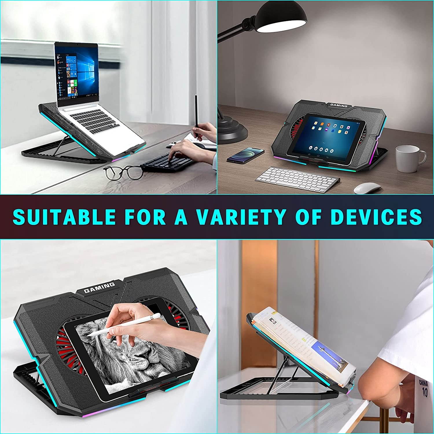 Computer Cooler USB Cooling Fan Laptop Notebook Cinema Cooler USB External Heat Sink Computer Bracket High Speed Mute Cool Pad (Color : NO.3)