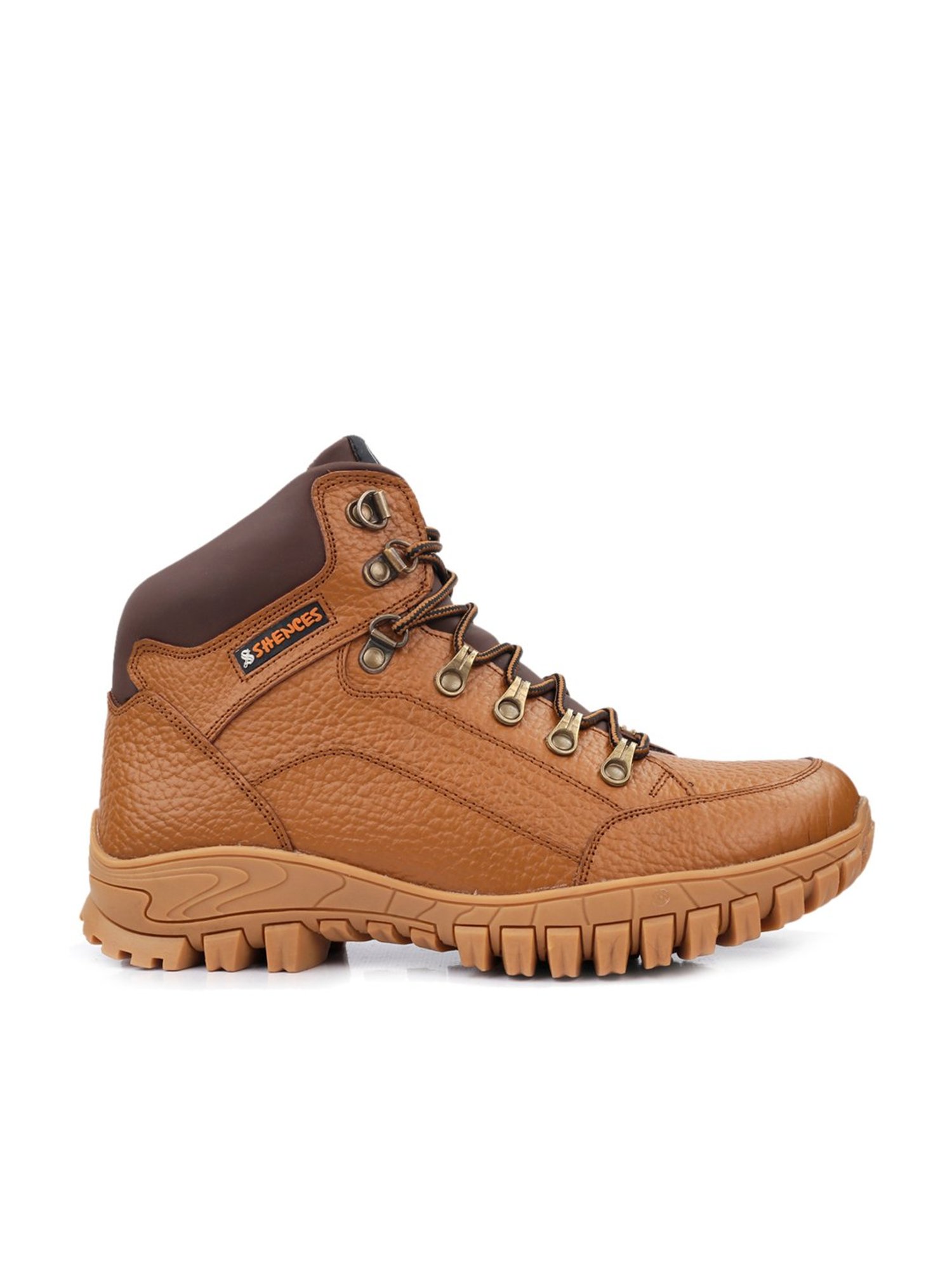 Shences Men's Tan Biker Boots