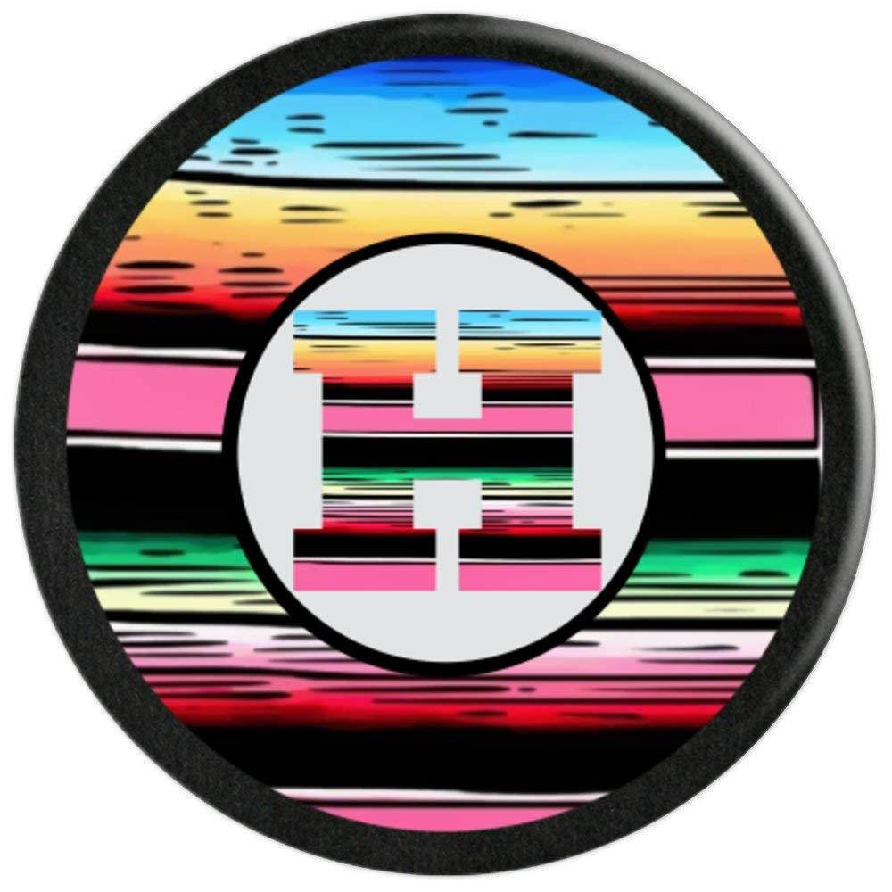 Monogram Initial H Striped Pattern Cute Gift PopSockets Grip and Stand for Phones and Tablets