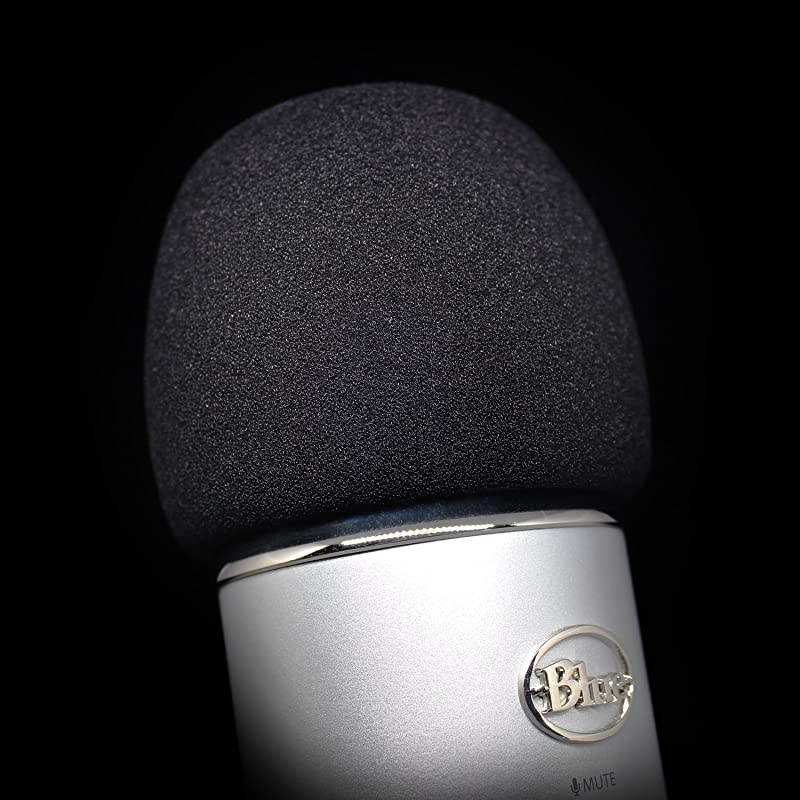 Foam Windscreen for Blue Yeti Covers Other Large Microphones such as MXL Audio Technica and Many More Quality Sponge Material Makes This The Perfect Pop Filter for your Mic Black