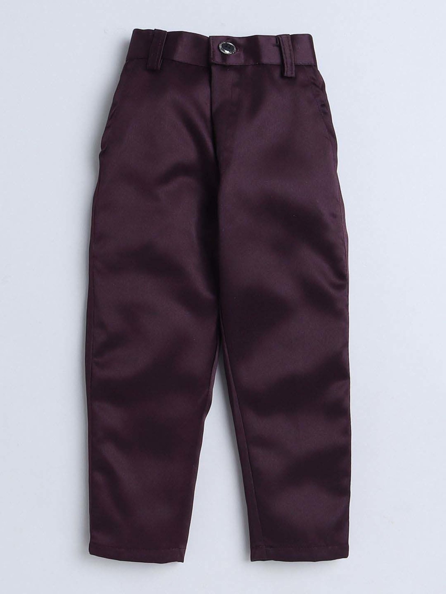 Fourfolds Boys Wine Solid Full Sleeves Clothing Set