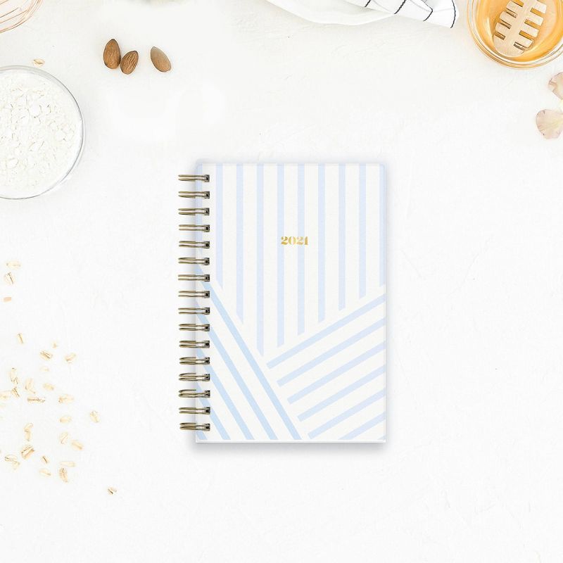 2021 Planner 5" x 8" Frosted Plastic Daily/Monthly Wirebound Hannah Blue - The Everygirl Planner