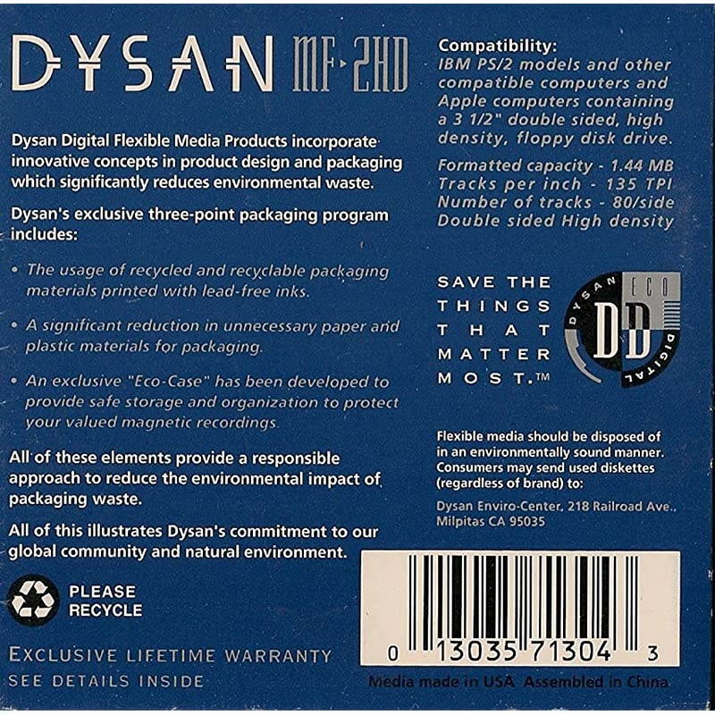 MF-2HD, IBM PS/2 3-1/2" Double Sided Floppy Disks