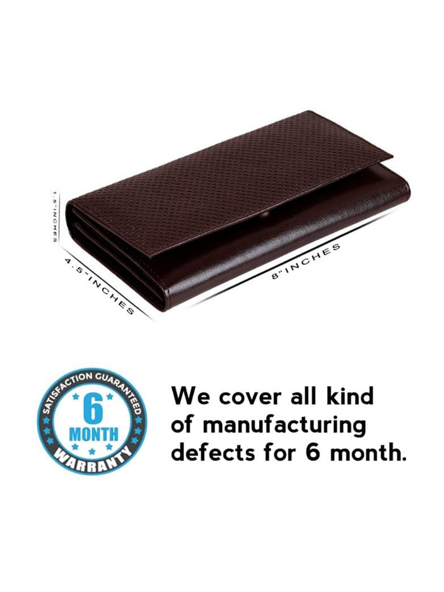 Abeeza Brown Textured Leather Large Clutch