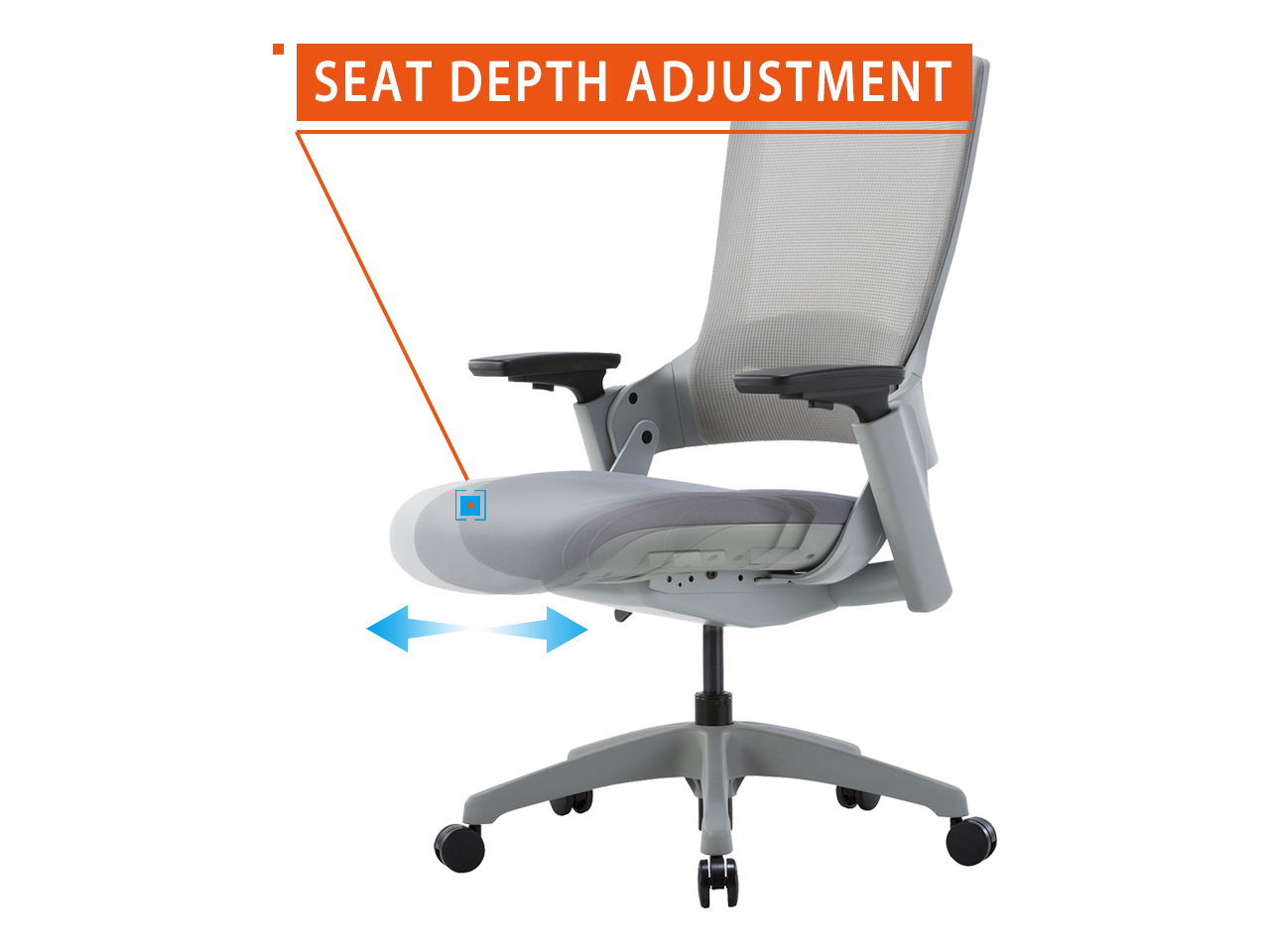 CLATINA 247 Series High Back Ergonomic Office Desk Chairs and Mesh Executive Chairs with Back Support, Grey