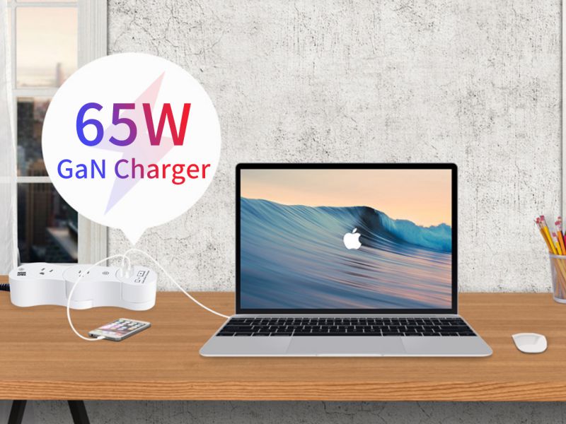 EDO Pivot Power Smart Outlet with 65W GaN Charger Fast Charging Module for Macbook&iphone,Smart Power Strip ,Two Smart Sockets Work with Amazon Alexa&nbsp;/ Echo/ Dot / Tap,With USB Charger 65W GaN Socket