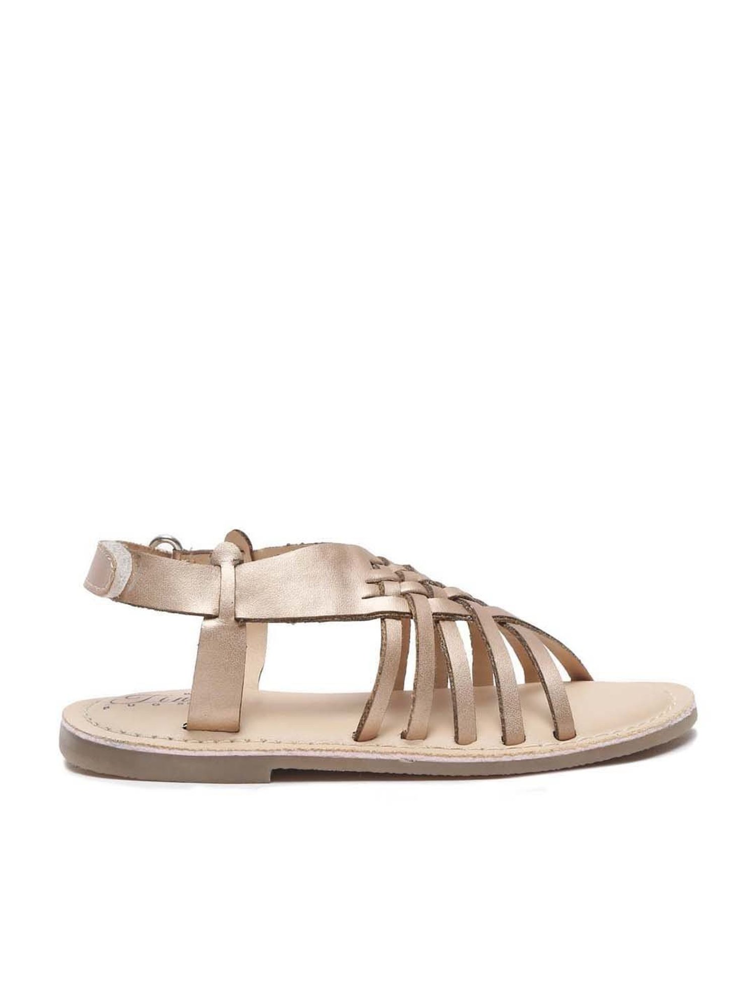 Tiny Bugs Kids Golden Cross Strap Sandals