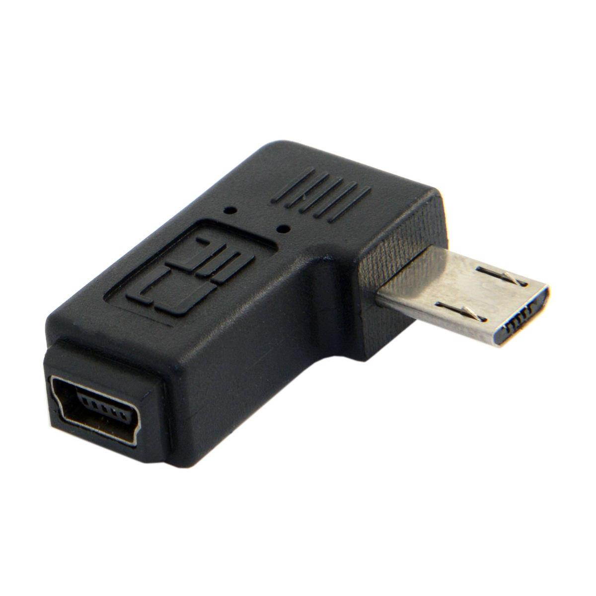 2pcs 90 D right angled MINI USB Female to MICRO USB Male Data CHARGER ADAPTER