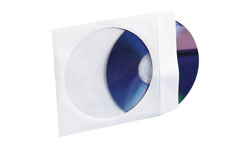 Compucessory CD/DVD Window Envelopes 5"x5" 250/BX White 26501