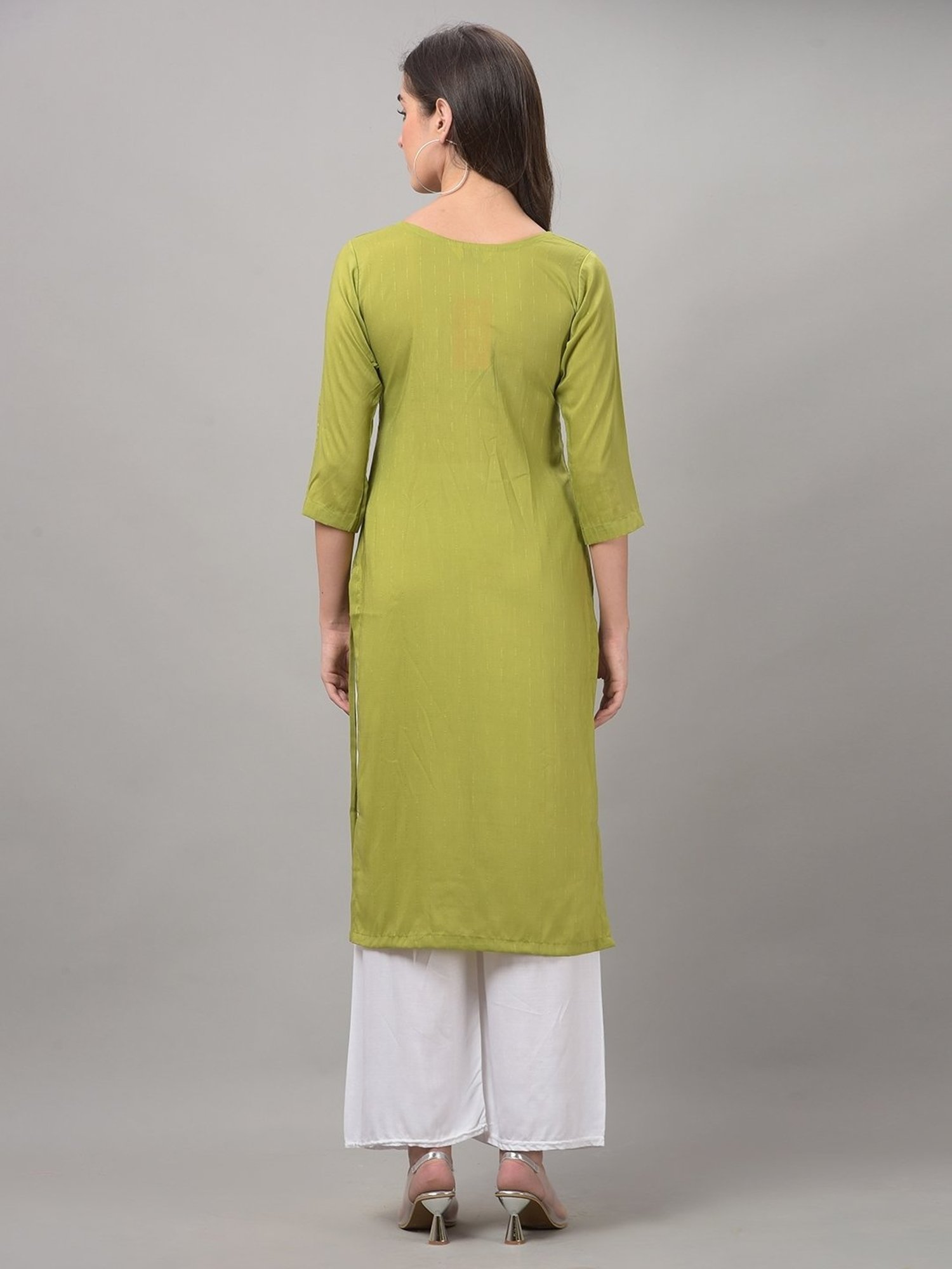Dollar Missy Green Embroidered Straight Kurta