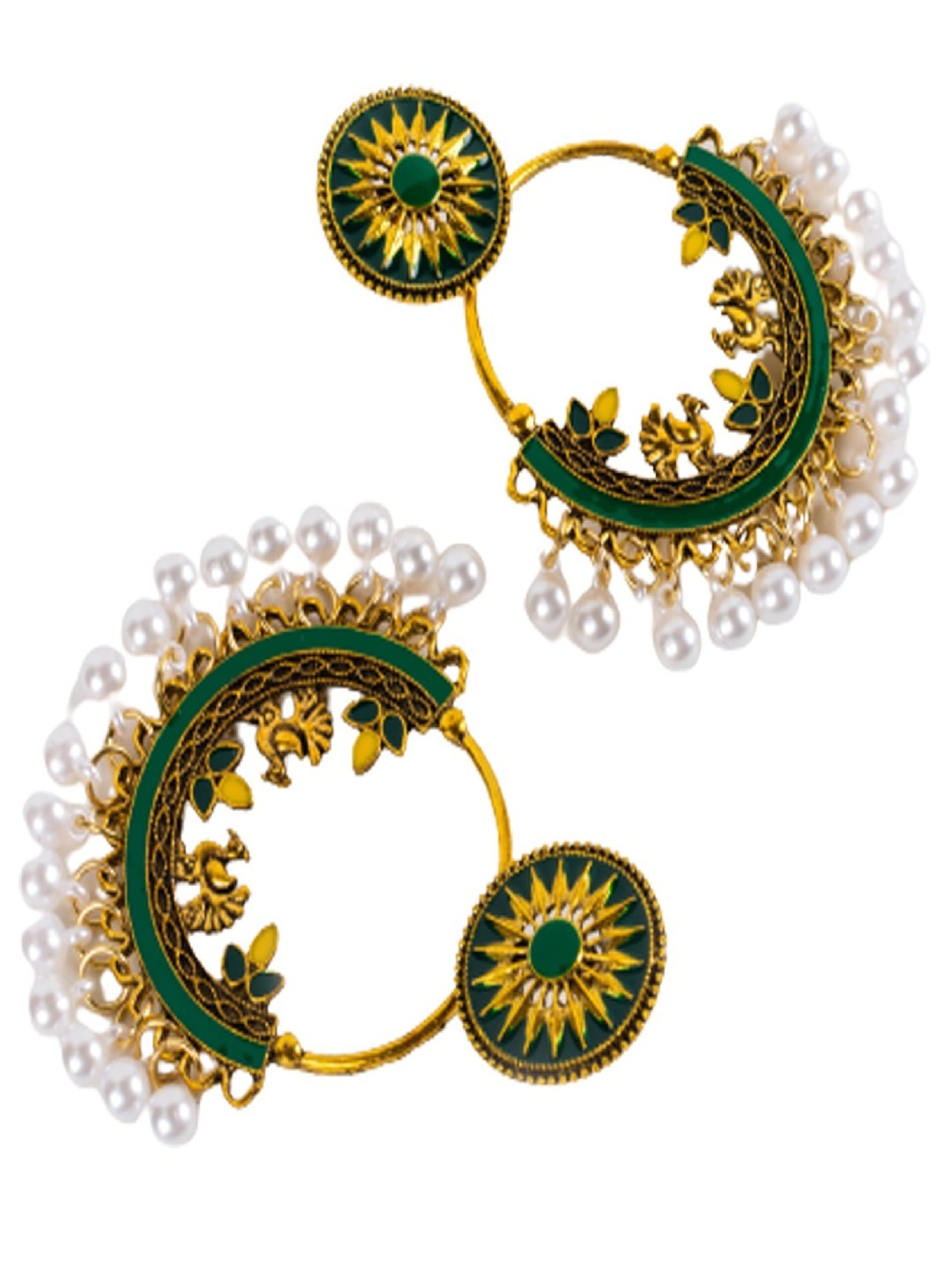 Jewelz Trendy Dangler Earrings Embellished With Small Pearls for Girls & Women