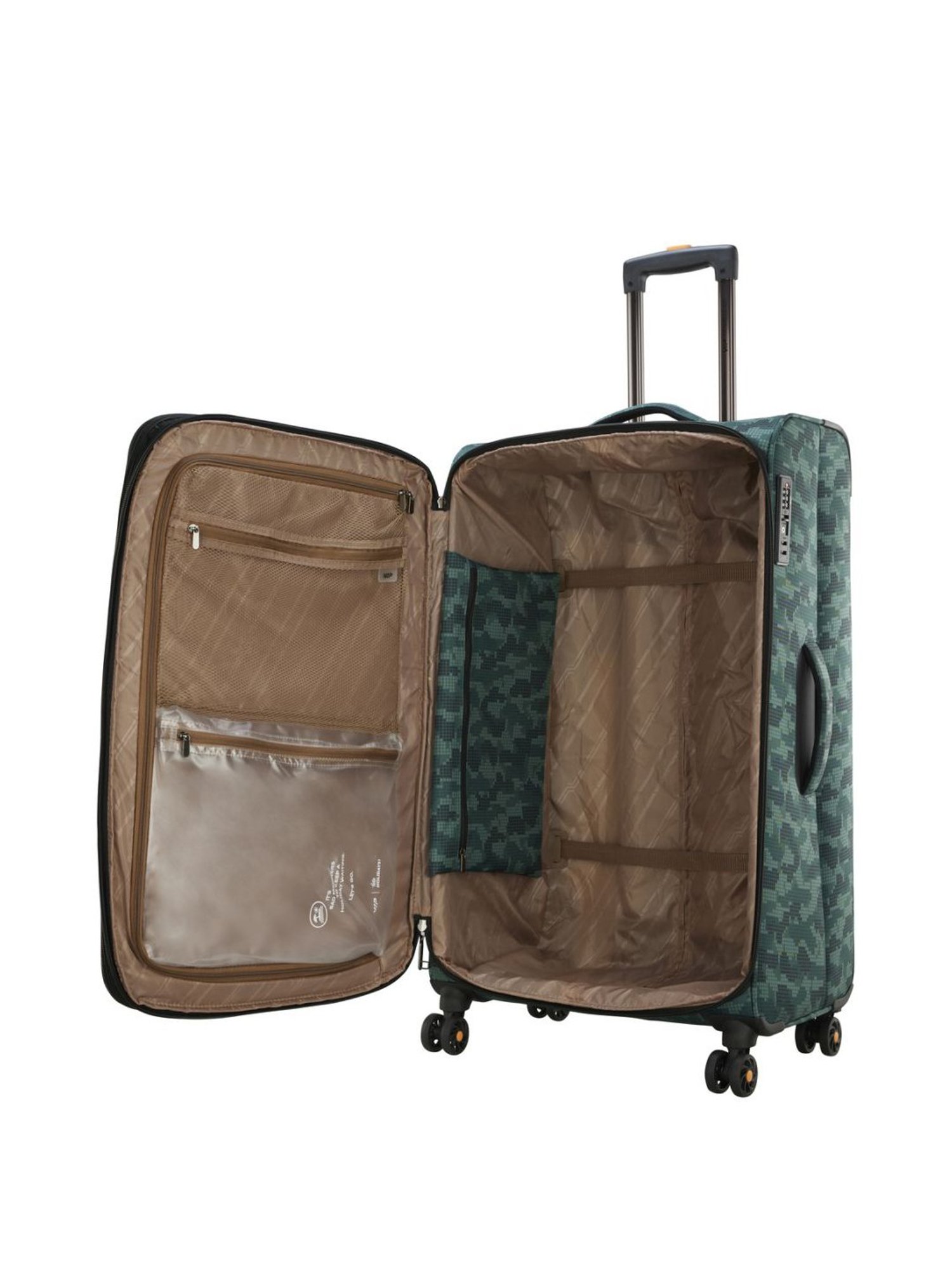 VIP Covert Green Printed Soft Large Trolley Bag - 35 cm